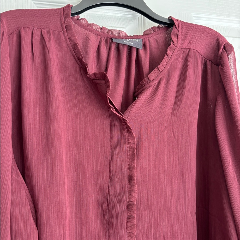 Lane Bryant Rich Burgundy Blouse - Picture 3 of 4